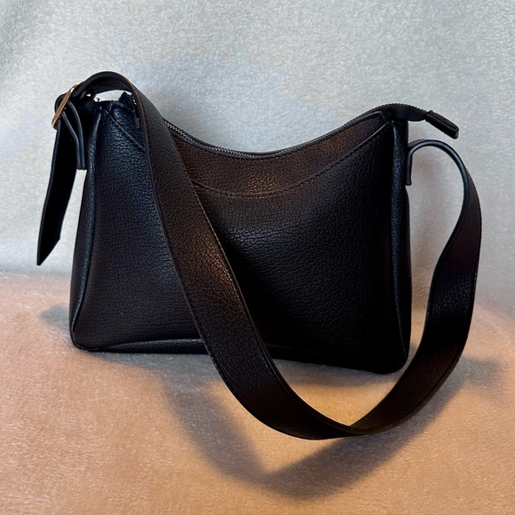 Black Shoulder Bag with Gold Hardware - Picture 2 of 6